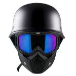 1Storm Novelty Motorcycle Half Face Helmet German Style HKY602  + Black Goggle