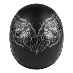 Gmax HH-65 Matte Black Ghost/Rip Naked Half Helmet Adult Sizes XS - 2XL