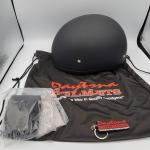 DOT Approved Daytona Helmets Half Skull Cap Motorcycle Helmet - Dull Black SZ S