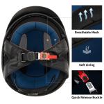 ILM Half Helmet Motorcycle Open Face Sun Visor Quick Release Buckle DOT 205V