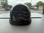 Black Glossy Novelty Half Shell Motorcycle Helmet Size Medium Custom