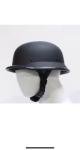 German Novelty Flat Black And Shiny Black Motorcycle Half Helmet