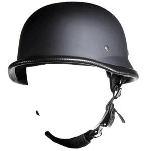 Low Profile German Novelty Flat Black Motorcycle Half Helmet Cruiser Chopper