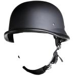 Low Profile German Novelty Flat Black Motorcycle Half Helmet Cruiser Chopper