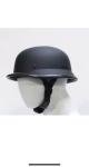 German Novelty Flat Black And Shiny Black Motorcycle Half Helmet
