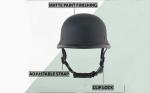 Low Profile German Novelty Flat Black Motorcycle Half Helmet Cruiser Chopper