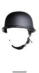 German Novelty Flat Black And Shiny Black Motorcycle Half Helmet