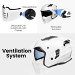 ILM Open Face Motorcycle 3/4 Half Helmets Vintage Retro ATV Cruiser White DOT