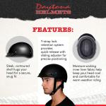 Daytona D1-B-XL Helmets Half Skull Cap Motorcycle Helmet - XL