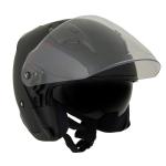 Milwaukee Helmets 9805DOT Matte Black Open Face 3/4 Half Helmet With Sun Visor