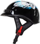 Cartman Cruiser Motorcycle Half Face Helmet, Skull DOT Approved 808, Medium.