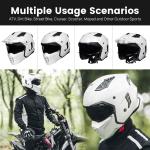 ILM Open Face Motorcycle 3/4 Half Helmets Vintage Retro ATV Cruiser White DOT