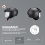 3/4 Half OpenFace Motorcycle Helmet DOT Approved Unisex for Motor-bike M Size