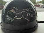 Black Glossy Novelty Half Shell Motorcycle Helmet Size Medium Custom