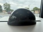 Black Glossy Novelty Half Shell Motorcycle Helmet Size Medium Custom
