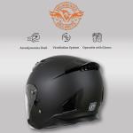 Milwaukee Helmets 9805DOT Matte Black Open Face 3/4 Half Helmet With Sun Visor
