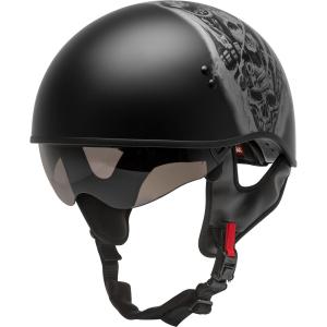 GMax HH-65 Half-Helmet Tormentor Naked - Matte Black/Silver - X-Large H1658077