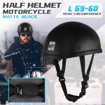 Motorcycle FLAT DOT Beanie Half Helmet Cap Skid Scooter Chopper Size L