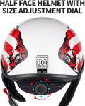 Half Helmets Motorcycle Open Face Sun Visor Quick Release Adjustable DOT Approve