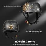 ILM Retro Vintage Baseball Cap Motorcycle Half Helmet Open Face Scooter DOT Z106