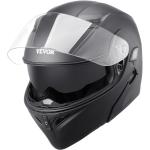 Motorcycle Full Face Helmet Black Flip up Modular Helmets Dual Visor DOT-M Size