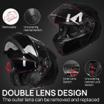 ILM Adult Motorcycle Modular Full Face Snowmobile Helmet Flip up Dual Visor DOT