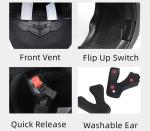 Motorcycle Helmet With Bluetooth Headset Modular Flip Up  Full Face Helmets L