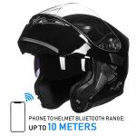 ILM Blue Tooth Motorcycle Helmet Flip up Modular Dual Visor Intercom FM DOT 902