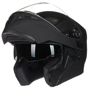 ILM Refurbished Black Full Face Modular Motorcycle Helmet Winter Dual Visor DOT