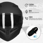 ILM Bluetooth Full Face Modular Motorcycle Helmets Dual Visor Intercom FM DOT