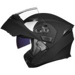 ILM Refurbished Black Full Face Modular Motorcycle Helmet Winter Dual Visor DOT