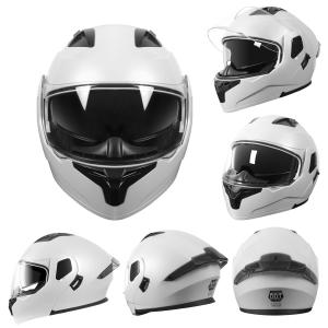 Adult Modular Motorcycle Helmets, DOT Approved Flip up Dual Visor Full Face Helm