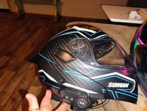 SOMAN Bluetooth Flip Up Modular Motorcycle Helmet Motorbike Helmet W/Sun Glasses