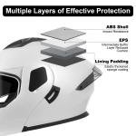 Adult Modular Motorcycle Helmets, DOT Approved Flip up Dual Visor Full Face Helm