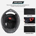 Adult Modular Motorcycle Helmets, DOT Approved Flip up Dual Visor Full Face Helm