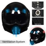 ILM Refurbish Vintage Full Face Modular Motorcycle Helmet Adult 180° Flip up DOT