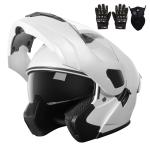 Adult Modular Motorcycle Helmets, DOT Approved Flip up Dual Visor Full Face Helm