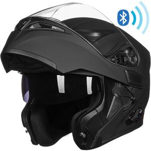 ILM Bluetooth Motorcycle Helmet Modular Flip up Full Face Dual Visor Inter DOT
