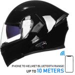 ILM Bluetooth Motorcycle Helmet Modular Flip up Full Face Dual Visor Inter DOT