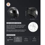 Uimoso DOT Motorcycle Modular Full Face 3/4 Open Face Helmet Black-M/L/XL Size