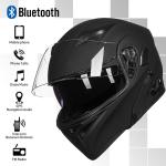 ILM Bluetooth Motorcycle Helmet Modular Flip up Full Face Dual Visor Inter DOT