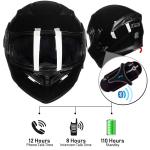 ILM Bluetooth Motorcycle Helmet Modular Flip up Full Face Dual Visor Inter DOT
