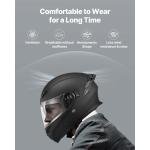 Uimoso DOT Motorcycle Modular Full Face 3/4 Open Face Helmet Black-M/L/XL Size