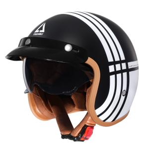 TRIANGLE Open Face Motorcycle Helmet 3/4 Retro Helmets for Men and Women