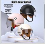 Motorcycle Helmet 3/4 Open Face Dual Visors Four Seasons Retro Motorbike Helmets