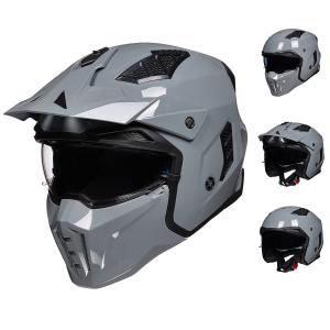 ILM Open Face Motorcycle 3/4 Half Helmets Vintage Retro ATV Cruiser Gray DOT