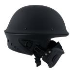Milwaukee Helmets 9830 Rascal 3/4 Open Face Flat Black 2 in 1 Motorcycle Helmet