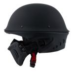 Milwaukee Helmets 9830 Rascal 3/4 Open Face Flat Black 2 in 1 Motorcycle Helmet