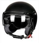 3/4 Motorcycle Helmets Retro Open Face Vespa Scooters Medium, Matte Black 