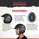 Daytona Helmets 3/4 Shell Open Face Motorcycle Helmet Quick Release DOT Approved